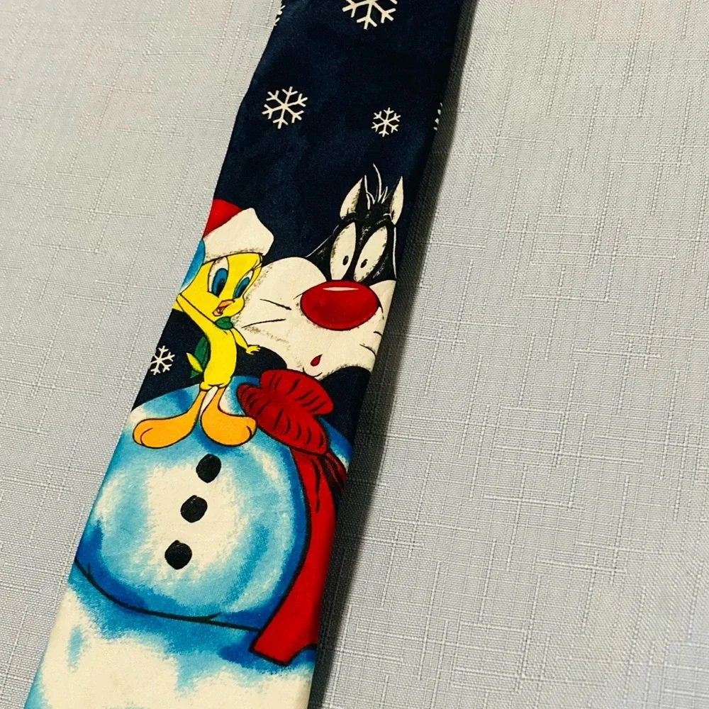 Vintage Looney Tunes Mania Sylvester & Tweety Christmas Neck Tie